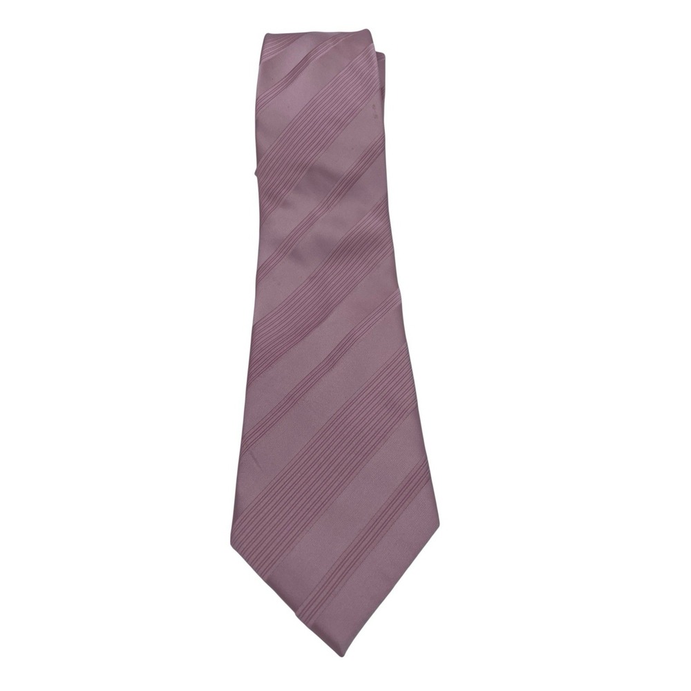 Donald J. Trump Tie Men's Sz 59"x 3 1/2" Pink‎ Striped 100% Silk Tie (TE11) EUC